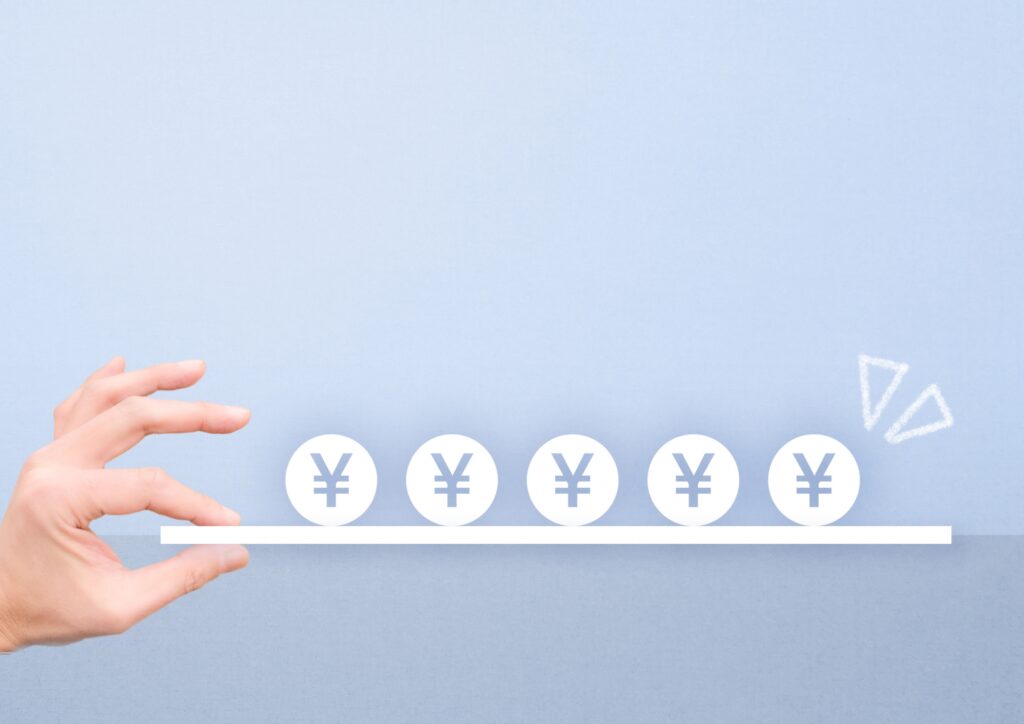 お金を支える手